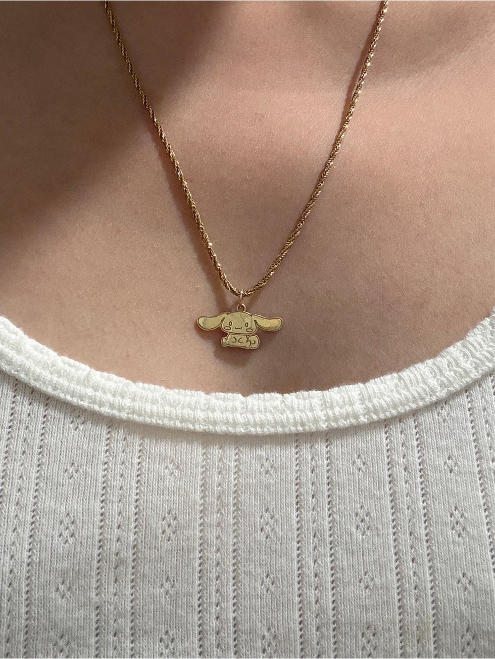 14k Yellow Gold Sanrio Cinnamoroll Charm Pendant